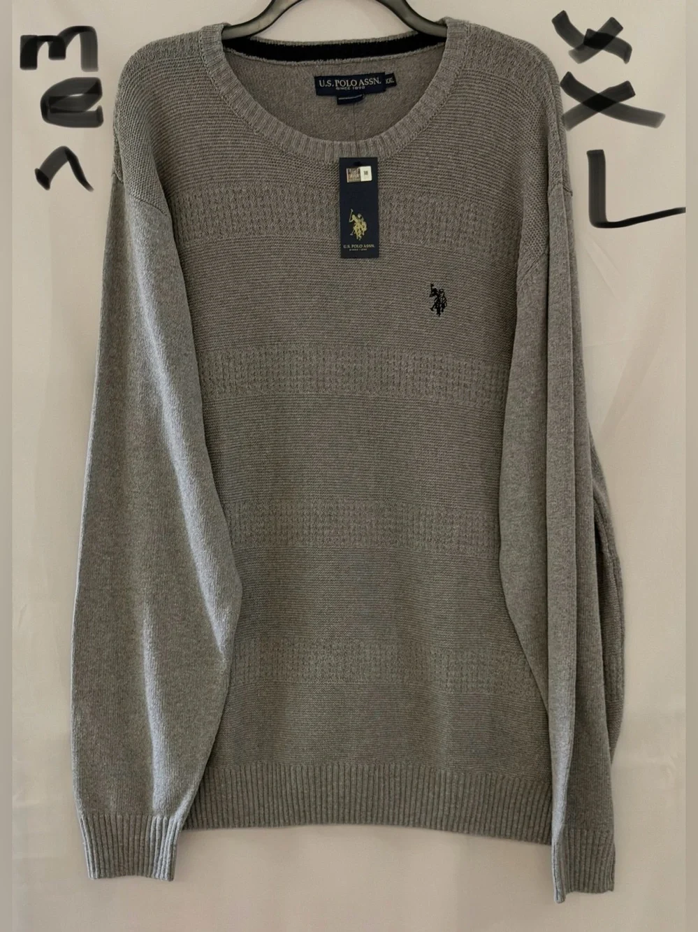 U.S. Polo Assn. Men's Heather Gray Crewneck Sweater